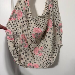 Free People Gauze Floral Market Place Tote Shopping Beach Bag